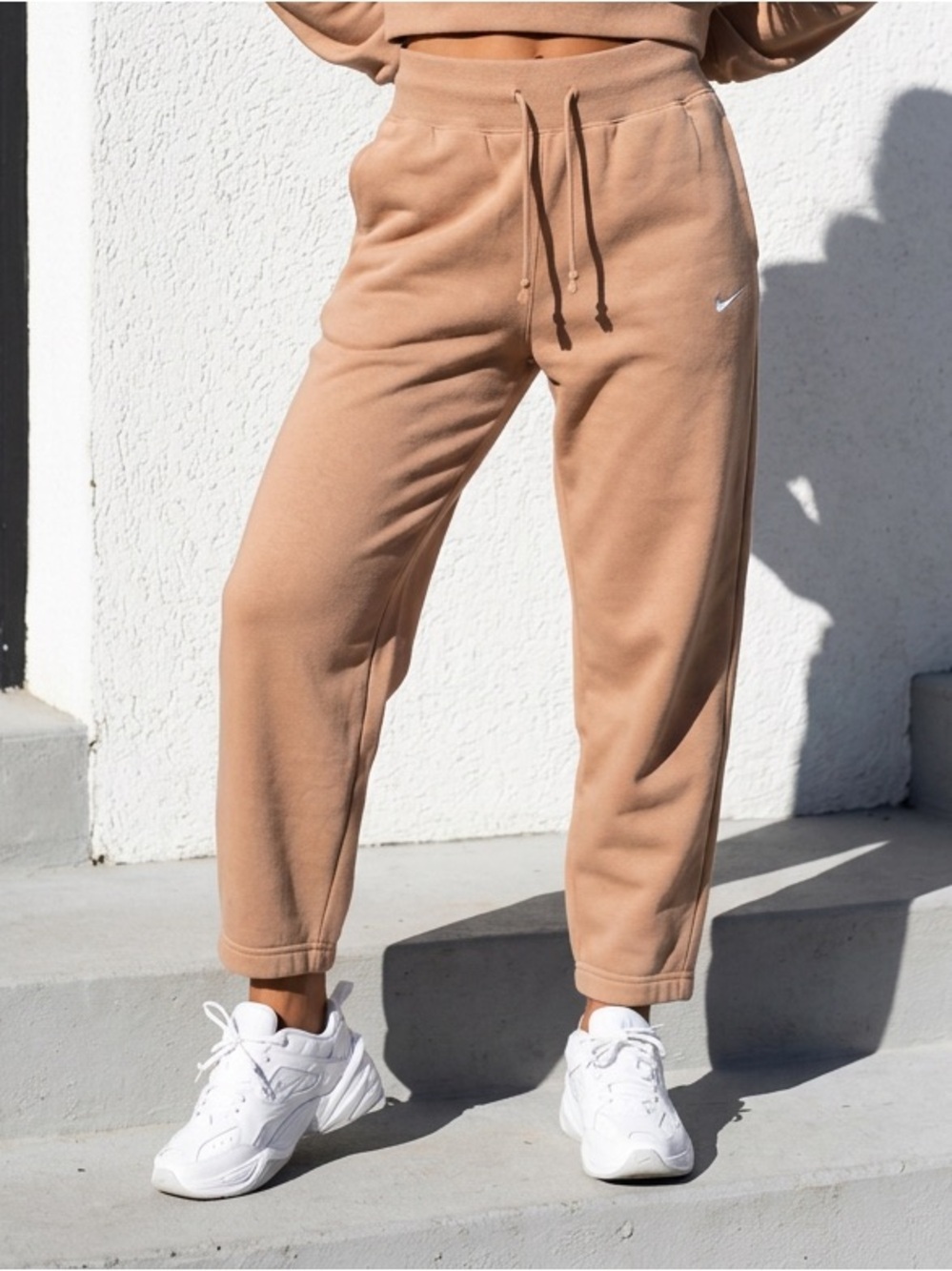 Nike Women's Tan Cropped Hoodie & Drawstring Joggers